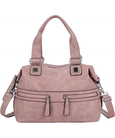 Women Leather Handbag Women Messenger Bags Female Shoulder Handbag Casual Big Handbags Pink $35.49 Shoulder Bags