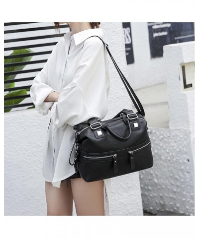 Women Leather Handbag Women Messenger Bags Female Shoulder Handbag Casual Big Handbags Pink $35.49 Shoulder Bags