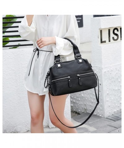 Women Leather Handbag Women Messenger Bags Female Shoulder Handbag Casual Big Handbags Pink $35.49 Shoulder Bags