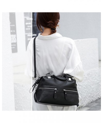 Women Leather Handbag Women Messenger Bags Female Shoulder Handbag Casual Big Handbags Pink $35.49 Shoulder Bags