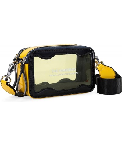 Clear Crossbody Bag for Women Fashion Transparent Purse Yellow-black $8.39 Shoulder Bags