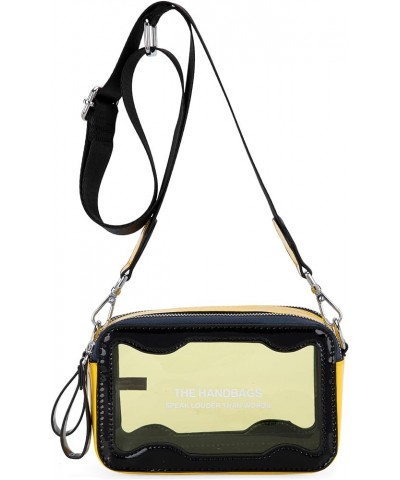 Clear Crossbody Bag for Women Fashion Transparent Purse Yellow-black $8.39 Shoulder Bags