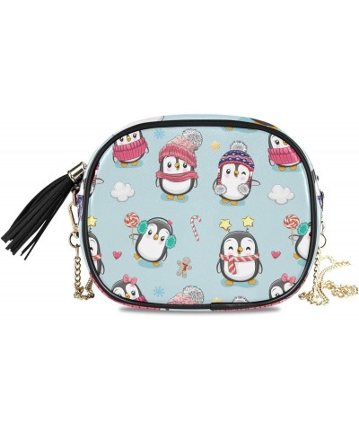 Women's Cute Penguin Animal Blue Crossbody Bag Fashion Purses Bag Cross Body Bag Shoulder Handbag with Adjustable Chain Strap...