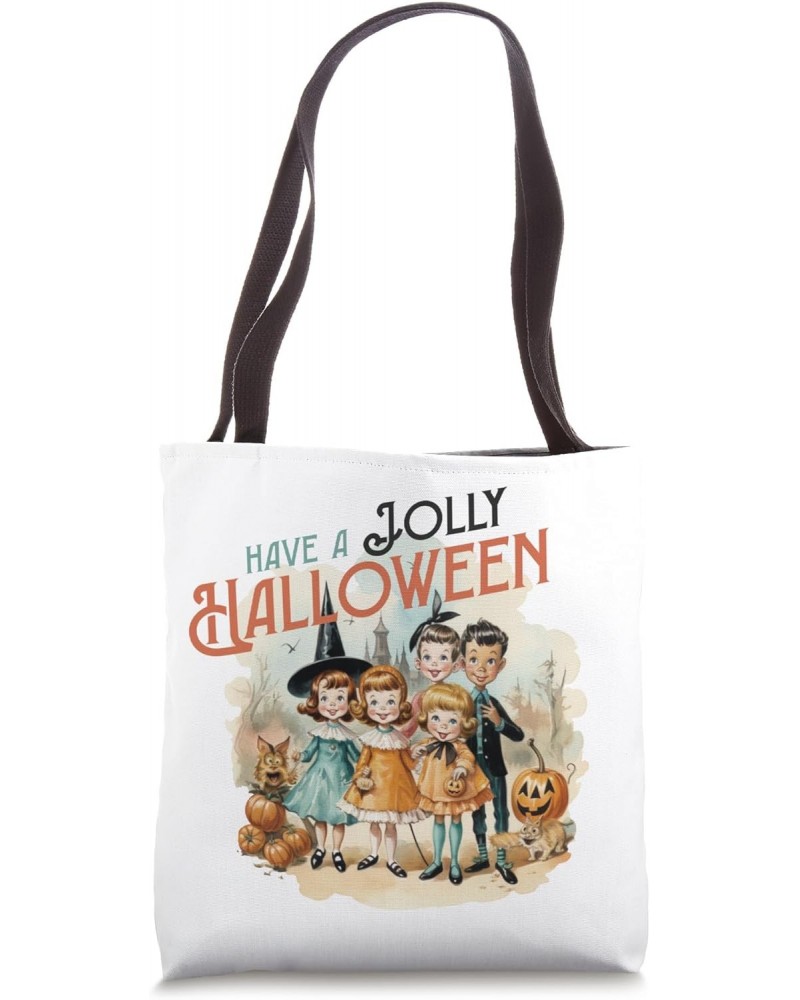 Have a Jolly Halloween, Weird Retro Creepy Nostalgia 90's Tote Bag $14.76 Totes