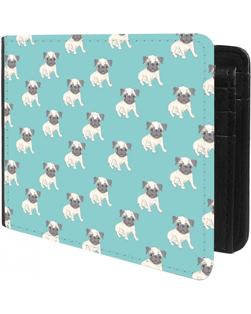 Unique Desige Pattern - Pug Dog Pattern, Slim Front Pocket Wallet Billfold RFID Blocking $11.67 Wallets