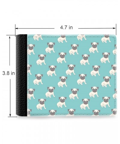 Unique Desige Pattern - Pug Dog Pattern, Slim Front Pocket Wallet Billfold RFID Blocking $11.67 Wallets