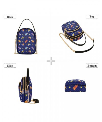 Child Cosmos Multi Pockets Crossbody Bags for Women Zip Cell Phone Purse Wallet Bag with Detachable Shoulder Strap Small Cros...