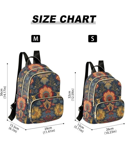 Women's Small Fashion Backpack Ethnic Floral Pattern Print Ladies Travel Daypack Aesthetic Shoulder Bag 10.2×5.1×12.5 IN $13....