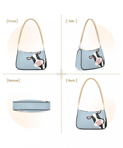 Clutch Shoulder Bags Tote Evening Purse Handbags for Women Hobo Bags Cute Cow Hello with Zipper Closure $16.95 Totes