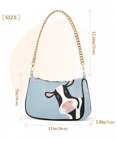 Clutch Shoulder Bags Tote Evening Purse Handbags for Women Hobo Bags Cute Cow Hello with Zipper Closure $16.95 Totes