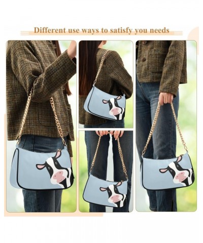 Clutch Shoulder Bags Tote Evening Purse Handbags for Women Hobo Bags Cute Cow Hello with Zipper Closure $16.95 Totes