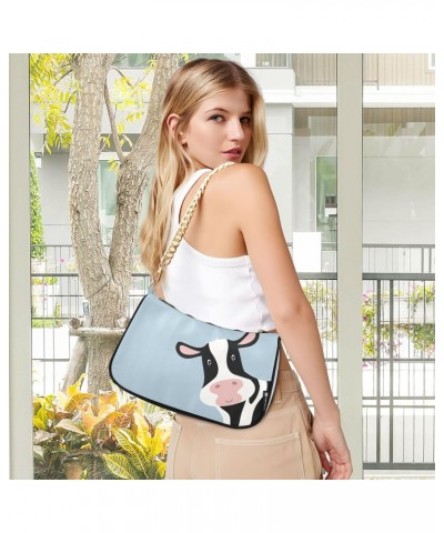 Clutch Shoulder Bags Tote Evening Purse Handbags for Women Hobo Bags Cute Cow Hello with Zipper Closure $16.95 Totes