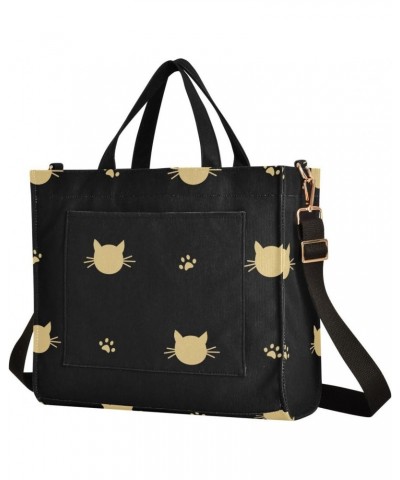 Tote Bag Hobo Bag for Women-Black Cat Pattern2,Corduroy Crossbody Bags Shoulder Handbag For Work Travel Gift-S $8.92 Totes