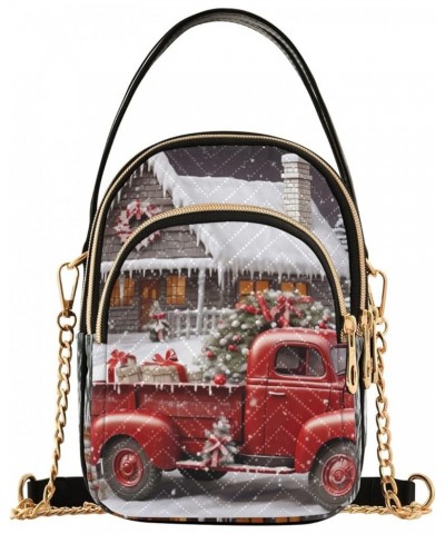 Lemon Blue Yellow Traveling Crossbody Bags for Women Purse with Chain Strap Santa Trucks $9.27 Crossbody Bags