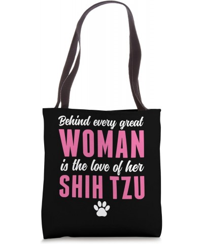 Shih Tzu Mom Funny Love of Her Shih Tzu Dog Women Tote Bag $12.74 Totes