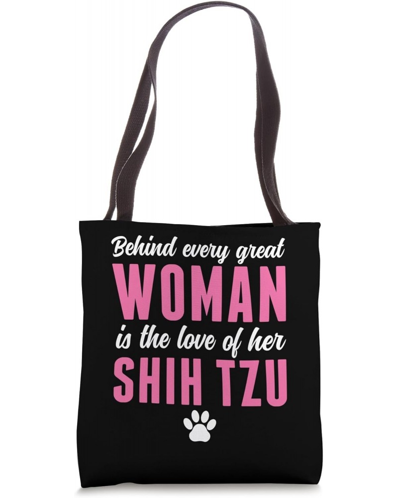 Shih Tzu Mom Funny Love of Her Shih Tzu Dog Women Tote Bag $12.74 Totes