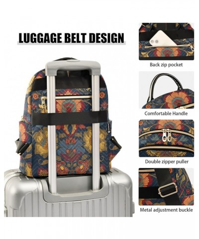 Women's Small Fashion Backpack Ethnic Floral Pattern Print Ladies Travel Daypack Aesthetic Shoulder Bag 10.2×5.1×12.5 IN $13....