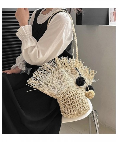 Straw Beach Bag Tote Bag Summer Hollow Shoulder Bag for Women Straw Handbag Hobo Bag Shoulder Beach Bag Straw Woven Fairy Bag...