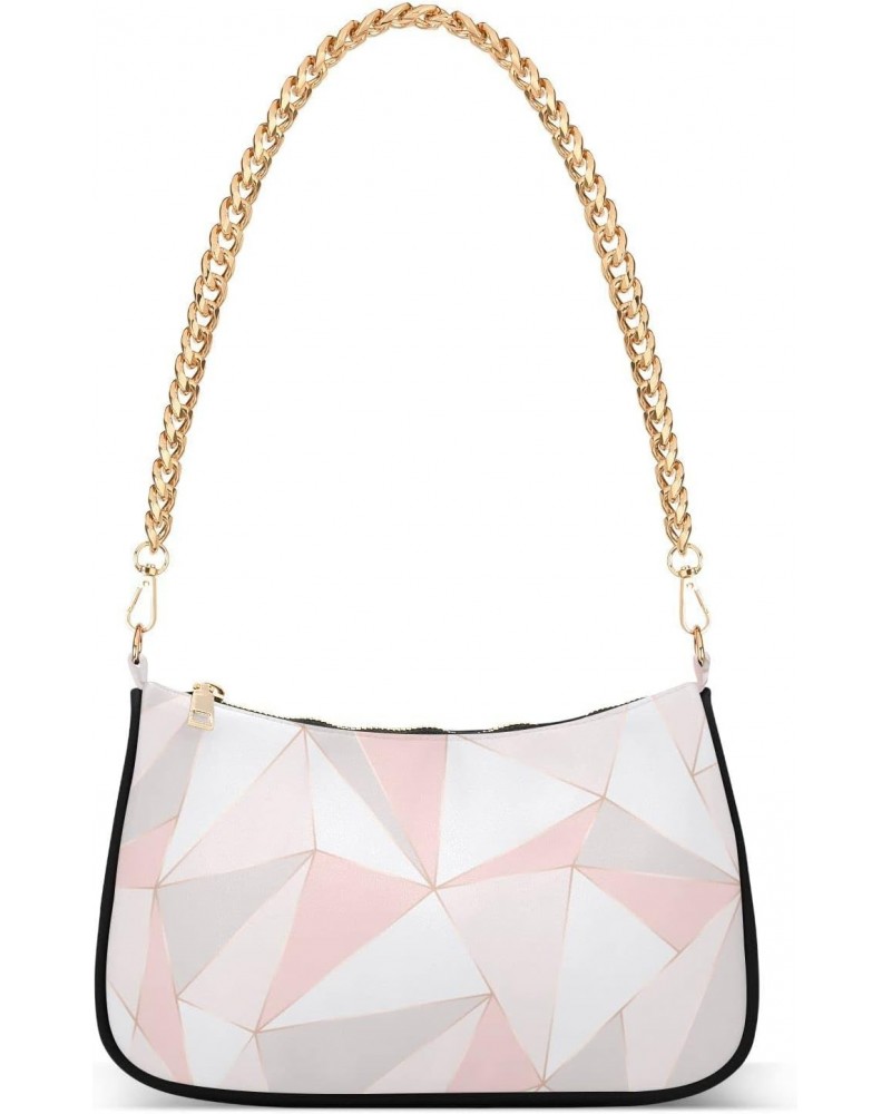 Geometric Abstract Polygonal Triangle Shoulder Bags for Women Small Handbags Mini Clutch Purse $16.79 Shoulder Bags