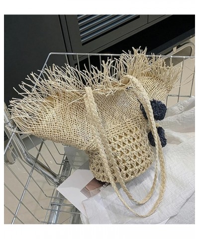 Straw Beach Bag Tote Bag Summer Hollow Shoulder Bag for Women Straw Handbag Hobo Bag Shoulder Beach Bag Straw Woven Fairy Bag...