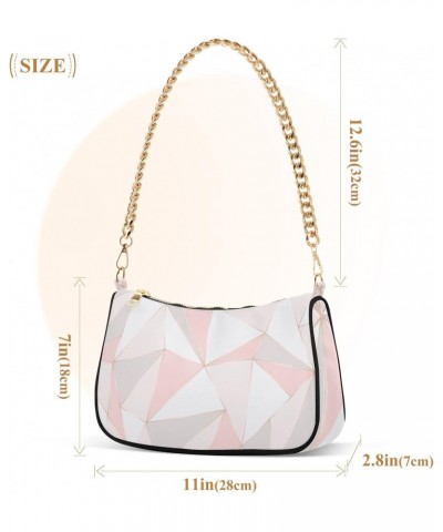 Geometric Abstract Polygonal Triangle Shoulder Bags for Women Small Handbags Mini Clutch Purse $16.79 Shoulder Bags