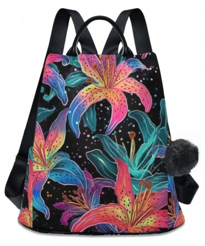 Exotic Flowers Women Backpack, Fashion Anti Theft Casual Daypack Shoulder Bag Purse for Travel Work 15 inches $16.40 Backpacks