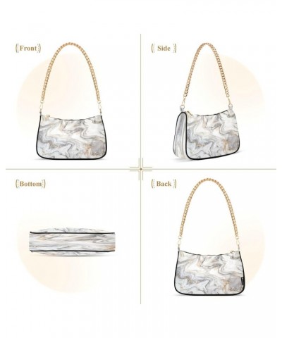 Shoulder Bags for Women Colorful Marble Texture Hobo Tote Handbag Small Clutch Purse with Zipper Closure Multi08 $18.28 Shoul...