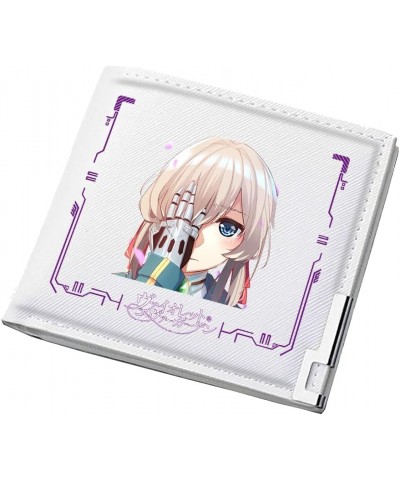 Violet Evergarden Cute Short Wallet Girls Cartoon ID Card Holder White Mini Money Bag PU Leather Kawaii Purse (1) style 15 $1...