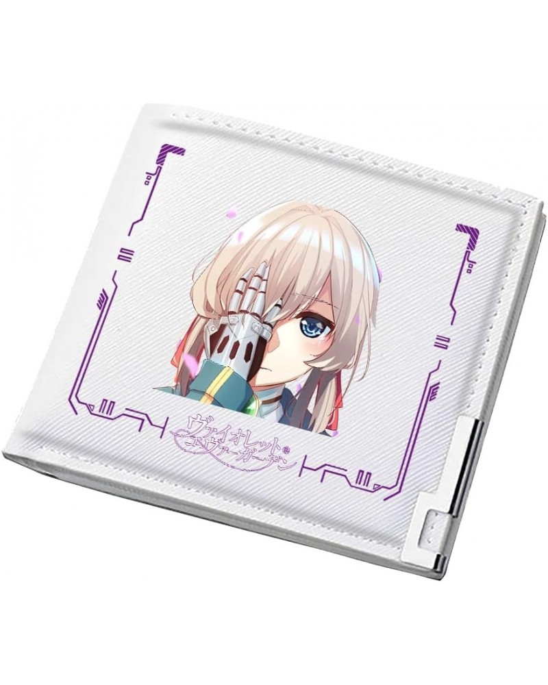 Violet Evergarden Cute Short Wallet Girls Cartoon ID Card Holder White Mini Money Bag PU Leather Kawaii Purse (1) style 15 $1...