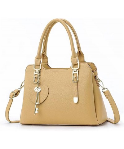 Women's Pu Leather Shoulder Bag Large-Capacity Top Handle Bags Totes Satchel Handbag For Ladies With Love Pendant Green $20.8...