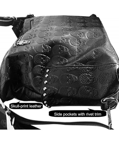 Tote Bags for Women Skull Print Purse Leather Shoulder Bag Satchel Hobo Handbags Punk Totes & Skull Handkerchief Black3 $39.5...