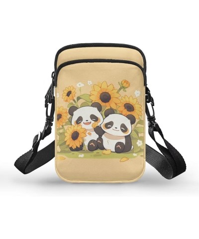 Tongluoye Cross Body Bag for Women Men Small Phone Purses Wallet Purse Travel Sunflower Panda $10.12 Crossbody Bags