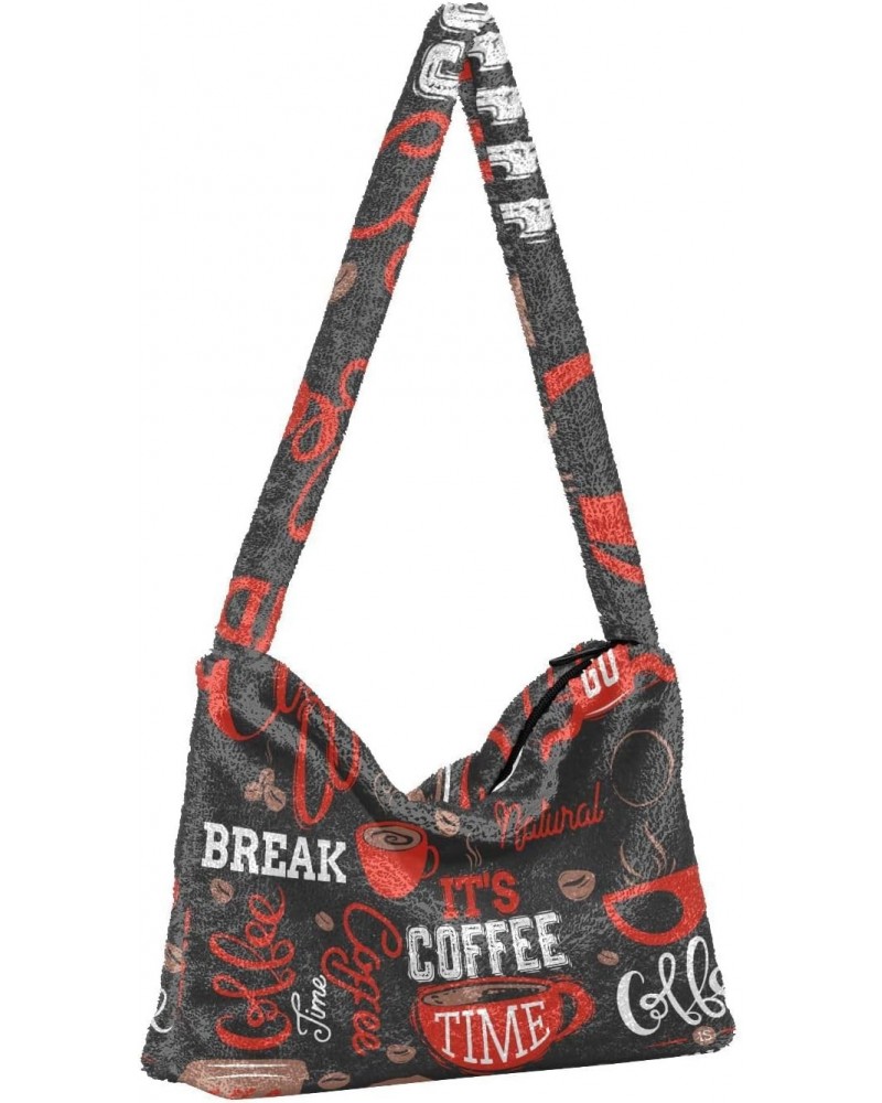 Women Boho Handbag Break Time Coffee Underarm Bag Tote Bag Shoulder Bag Crossbody Bag Fluffy Cell Phone Purse Patriot Lady Tr...