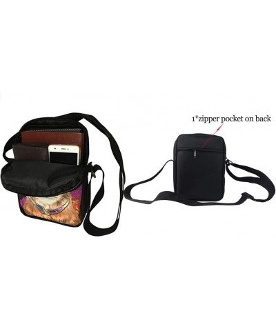 Fashion Small Crossbody Bags for Children Women Men Travel Shoulder Bag Purse Chinese Crested Flower $9.71 Crossbody Bags