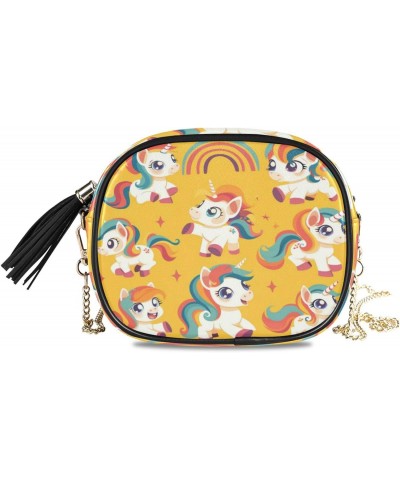 Crossbody Purse Small Crossbody Bags Shoulder Handbags Rainbow Horse for Women $10.00 Shoulder Bags