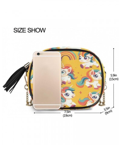 Crossbody Purse Small Crossbody Bags Shoulder Handbags Rainbow Horse for Women $10.00 Shoulder Bags