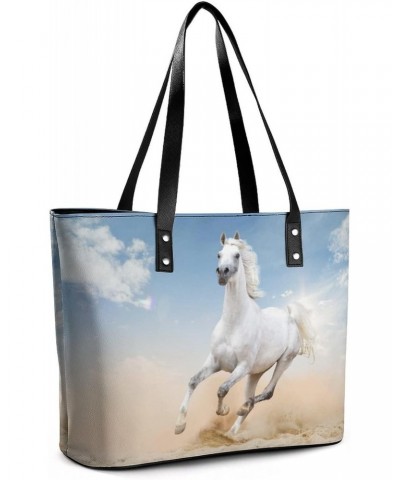 Womens Handbag Horse Leather Tote Bag Top Handle Satchel Bags For Lady $20.99 Totes