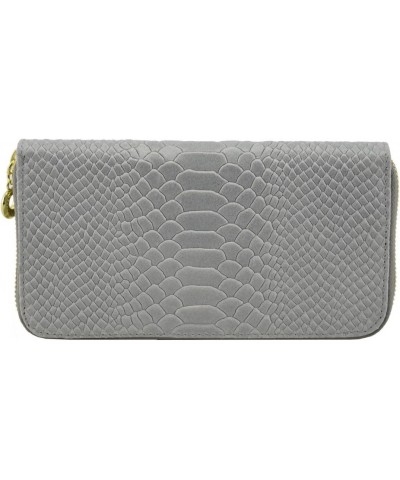 Genuine Leather Python Printed Woman Wallet Color Light Grey $47.08 Wallets