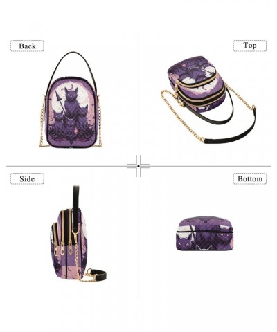 Valentine's Day Hedgehog Flying with Hearts Quilted Crossbody Bags Ladies Handbags Halloween Purple Cats $9.27 Crossbody Bags