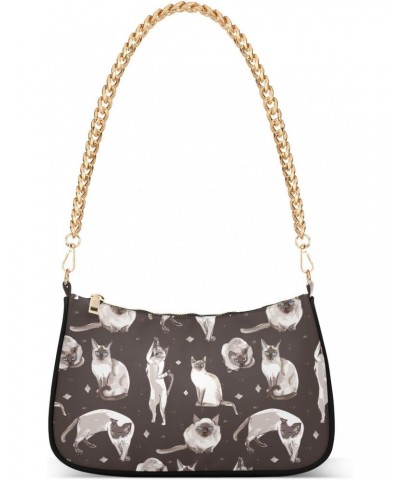 Shoulder Bag Siamese Cat Fun Women Clutch Handbag Shoulder Purch Date Chain Bag Tote Bag Spring Holiday Birthday Gift for Gir...