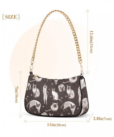 Shoulder Bag Siamese Cat Fun Women Clutch Handbag Shoulder Purch Date Chain Bag Tote Bag Spring Holiday Birthday Gift for Gir...