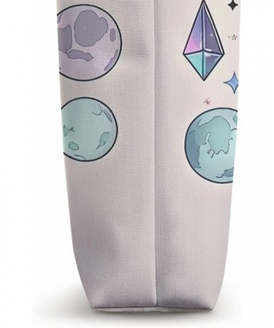 Witchy Cute Black Cat Kawaii Crystal Pastel Goth Moon Phases Tote Bag $12.71 Totes