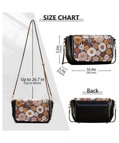 Abstract Colorful Tie Dye Women Leather Shoulder Bag Flower Print Crossbody Bags Women Fashion Handbags Chain Strap Mystic Bo...