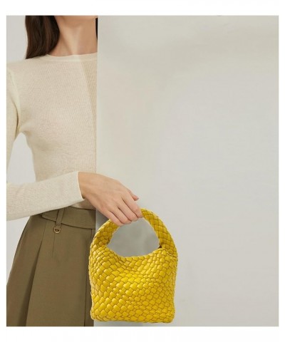 Fashion Handbag For Women, Woven Tote Bag Bucket Composite Bag Knitting Chain Bag, Crossbody Shoulder Bag Purses Yellow $32.3...