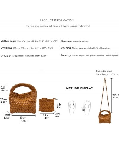 Fashion Handbag For Women, Woven Tote Bag Bucket Composite Bag Knitting Chain Bag, Crossbody Shoulder Bag Purses Yellow $32.3...