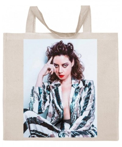 Aubrey Plaza - Cotton Photo Canvas Grocery Tote Bag IDPP773210 $20.08 Totes