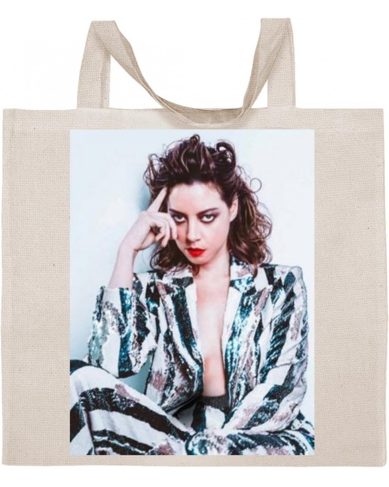 Aubrey Plaza - Cotton Photo Canvas Grocery Tote Bag IDPP773210 $20.08 Totes