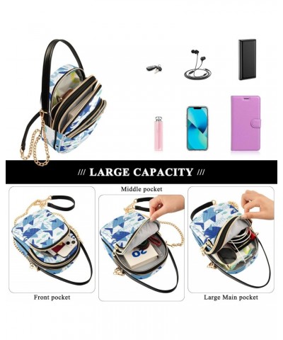 Blue Cartoon Shark Joko lvery Cross Body Purse Crossbody Bags Chain Shoulder Bag Handbag for Gifts Women Work $12.31 Crossbod...