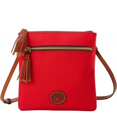 Handbag, Nylon Double Zip Tassel Crossbody Red $41.36 Crossbody Bags