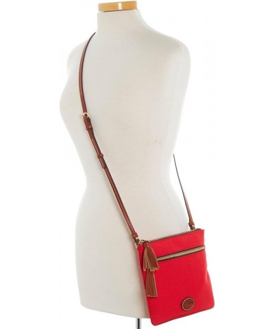 Handbag, Nylon Double Zip Tassel Crossbody Red $41.36 Crossbody Bags